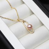 S925 Silver Pearl Necklace Clip Pendant Chain Fine Jewelry Women Gift