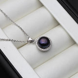925 Silver Circle Necklace, Freshwater Pearl Pendant