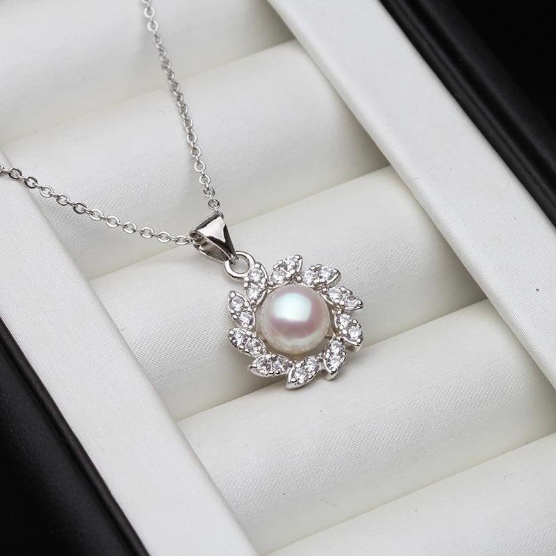 Freshwater Pearl Pendant Necklace 925 Sterling Silver