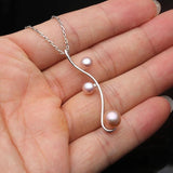Freshwater Pearl Pendant, 925 Sterling Silver Chain Necklace, Bride Gift