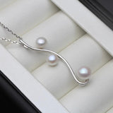 Freshwater Pearl Pendant, 925 Sterling Silver Chain Necklace, Bride Gift
