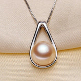 Natural Freshwater Pearl Pendant 925 Silver Necklace