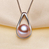 Natural Freshwater Pearl Pendant 925 Silver Necklace