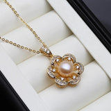 Gold Plated Freshwater Pearl Necklace Pendant