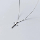 925 Silver Cross Pendant Necklace Clavicle Chain Fine Jewelry Gift