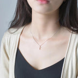 925 Silver Cross Pendant Necklace Clavicle Chain Fine Jewelry Gift