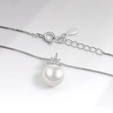 Pearl Zircon Pendant Necklace 925 Silver Jewelry for Women
