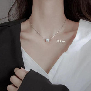 925 Silver Pearl Necklace for Women Wedding Party Gift