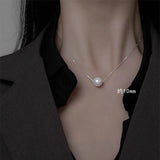 925 Silver Pearl Necklace for Women Wedding Party Gift