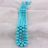 High Glass Simulated Pearl Long Necklace