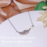 Feather Pearl Necklace 925 Stamp Clavicle Chain Women's Party Jewelry Gift