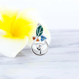 Romantic Silver 925 Leaf Pearl Pendant Mounting for Women Necklace SP339SB