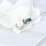 Romantic Silver 925 Leaf Pearl Pendant Mounting for Women Necklace SP339SB