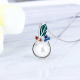 Romantic Silver 925 Leaf Pearl Pendant Mounting for Women Necklace SP339SB