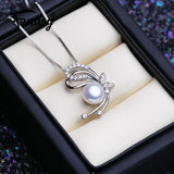 Custom Silver Butterfly Pendant Freshwater Pearl Necklaces for Women