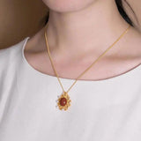 S925 Sterling Silver Red Agate Pearl Pendant Necklace