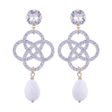 Sehuoran Flower Resin Shell Drop Earrings For Woman Water Drip Natural Stone Cry