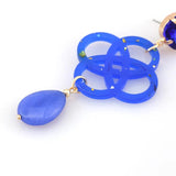 Sehuoran Flower Resin Shell Drop Earrings For Woman Water Drip Natural Stone Cry