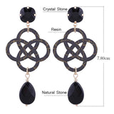 Sehuoran Flower Resin Shell Drop Earrings For Woman Water Drip Natural Stone Cry