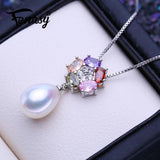 Freshwater Pearl Pendant Necklaces Flower Pendant Birthday Gift