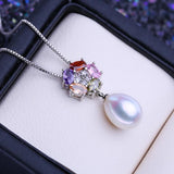 Freshwater Pearl Pendant Necklaces Flower Pendant Birthday Gift