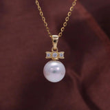 Pearl Silver Necklace Pendant Holder Japanese Style