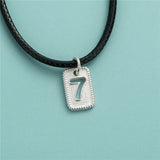 Sterling Silver Number 7 Pendant Hand-Woven String Pearl Bracelet