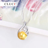 925 Silver Pearl Pendant CZ Women Necklace Jewelry