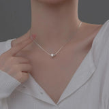 925 Silver Ball Beads & Pearl Pendant Necklace