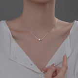 925 Silver Ball Beads & Pearl Pendant Necklace