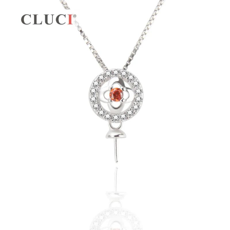 Red Zircon Wedding Pendant For DIY Necklace, fit 7-8mm pearl