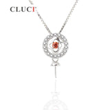 Red Zircon Wedding Pendant For DIY Necklace, fit 7-8mm pearl