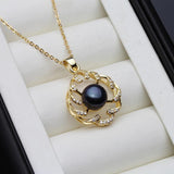 Gold Plated Freshwater Pearl Pendant Necklace, 925 Silver Chain