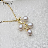 18k Plated Freshwater Pearl Pendant Necklace for Women