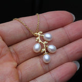 18k Plated Freshwater Pearl Pendant Necklace for Women