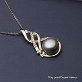 Freshwater Pearl Pendant Necklace 925 Sterling Silver Fine Jewelry for Women