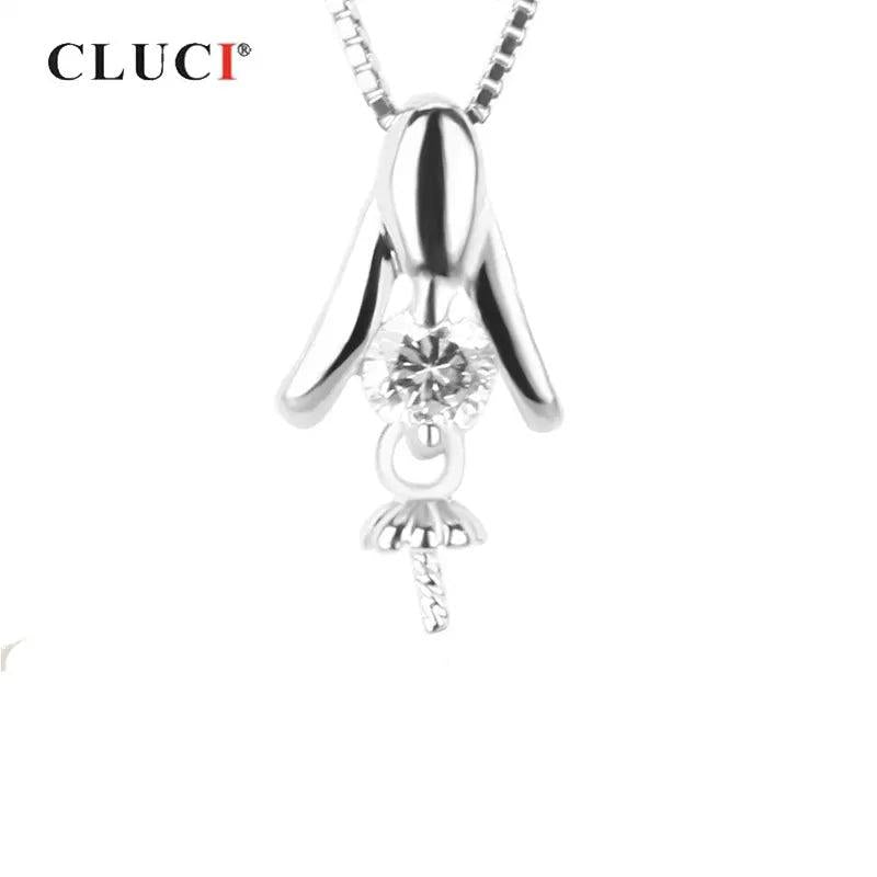 925 Silver Pearl Pendant Mounting Charm for Necklace SP115SB