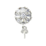925 Silver Pearl Pendant Mounting Women Necklace Jewelry