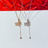 Retro Butterfly Pearl Clavicle Chain Light Necklace For Women