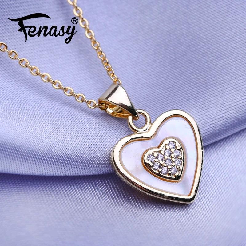 Shell Pendant Necklaces For Women Heart Choker