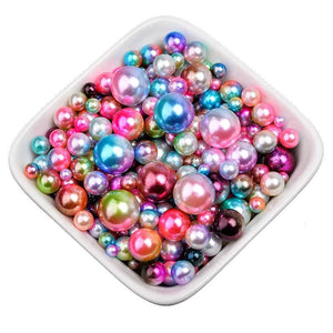 3-10mm Rainbow Round Acrylic Pearl Beads DIY Jewelry Making