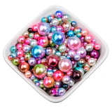 3-10mm Rainbow Round Acrylic Pearl Beads DIY Jewelry Making