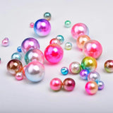 3-10mm Rainbow Round Acrylic Pearl Beads DIY Jewelry Making