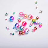 3-10mm Rainbow Round Acrylic Pearl Beads DIY Jewelry Making