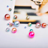 3-10mm Rainbow Round Acrylic Pearl Beads DIY Jewelry Making