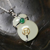 Hetian Jade Lucky Bag Pendant Necklace Chinese Style Retro Charm Women's Jewelry
