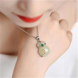 Hetian Jade Lucky Bag Pendant Necklace Chinese Style Retro Charm Women's Jewelry