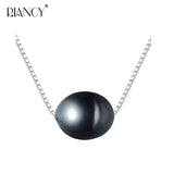 925 Silver Pearl Pendant 8-9mm Freshwater Necklace for Wedding