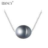 925 Silver Pearl Pendant 8-9mm Freshwater Necklace for Wedding