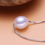 925 Silver Pearl Pendant 8-9mm Freshwater Necklace for Wedding